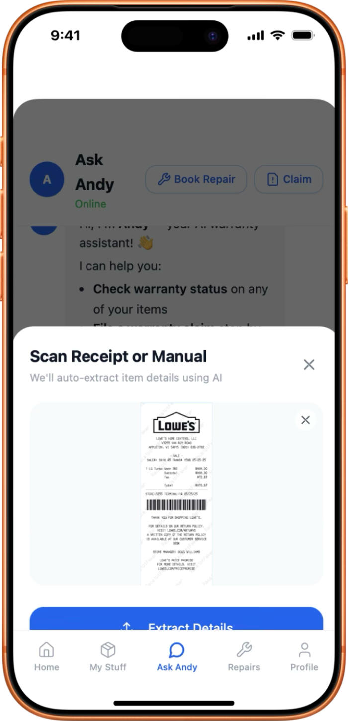 OwnWise scan receipt